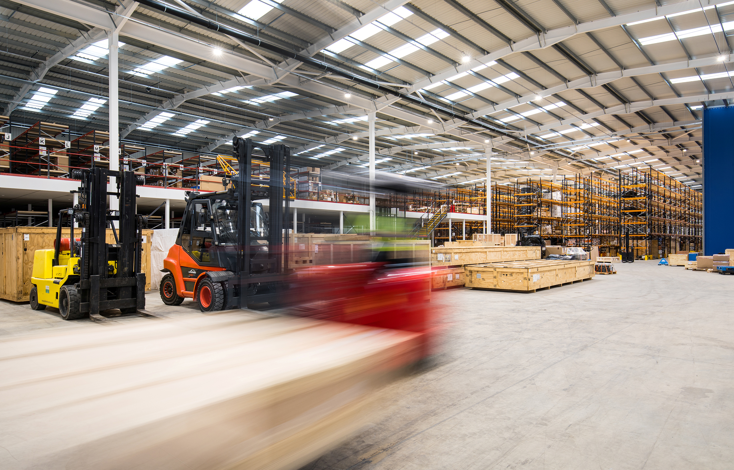 Warehouse truck blur